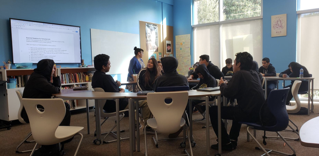 Roberto Cruz Leadership Academy (RCLA) and classroom with students